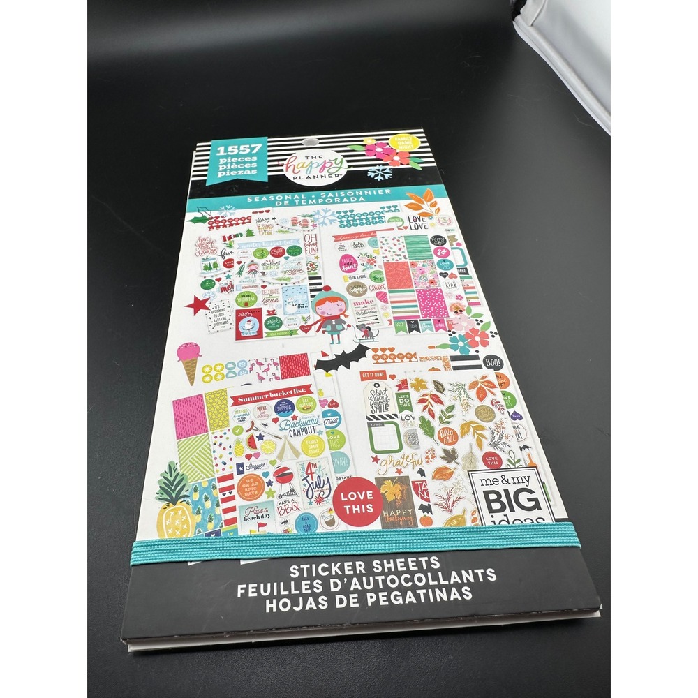 Erin Condren The Happy Planner Seasonal Sticker Book 1557 pieces 90% complete